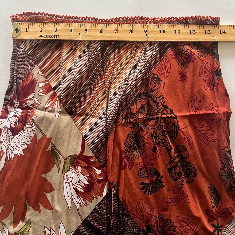 XOXO Jeans Y2K Vintage 90s Midi Skirt Womens Medium Floral Stripe Patchwork Boho - Picture 10 of 13